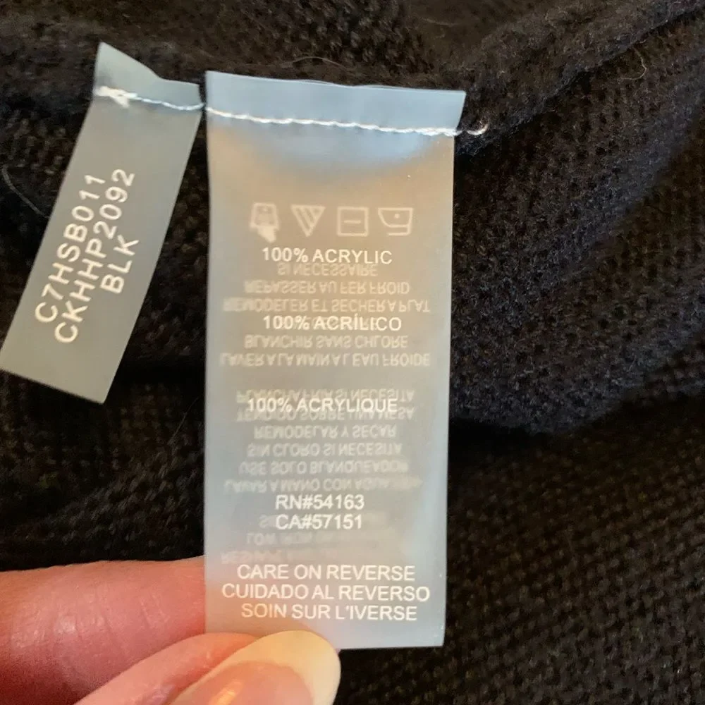 Calvin Klein Cowlneck Black Tunic Sweater Size Medium - Picture 10 of 11